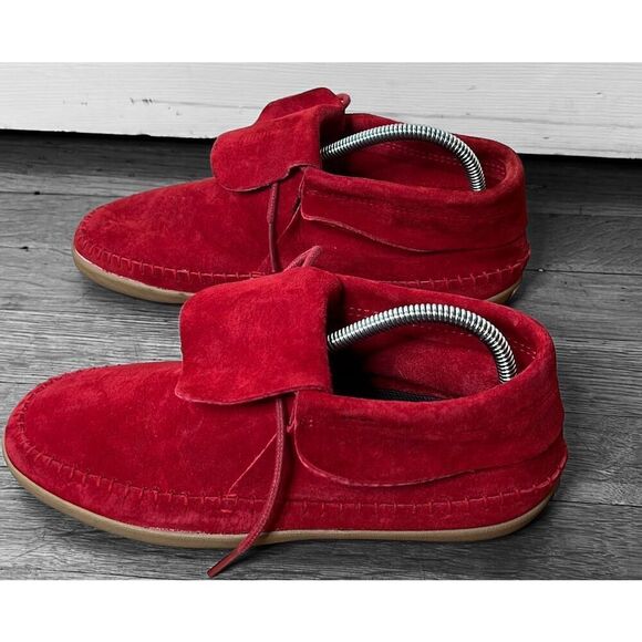 Vans Surf Sliders Mohikan Red Suede Leather Moccasins  Size 6 - Picture 6 of 10